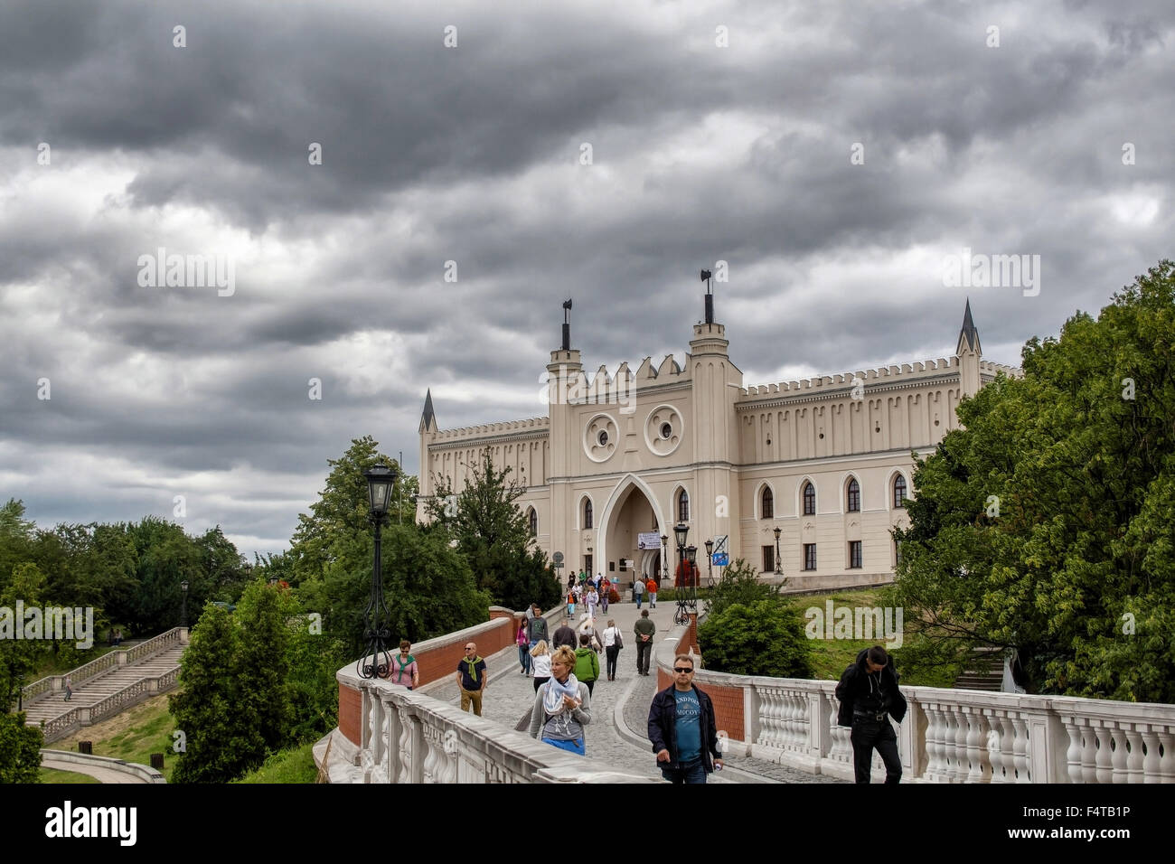 Alte königliche Schloss vom XII Jahrhundert in Lublin Altstadt, gesehen von der Brücke, die Burg mit Altstadt, Lublin Polen Stockfoto