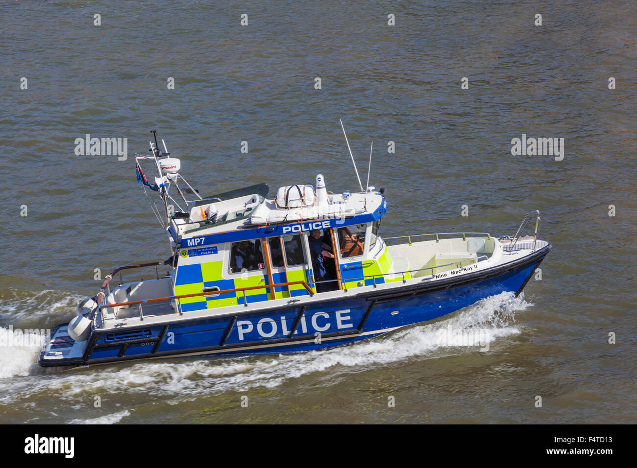 England, London, Themse Polizei Stockfoto