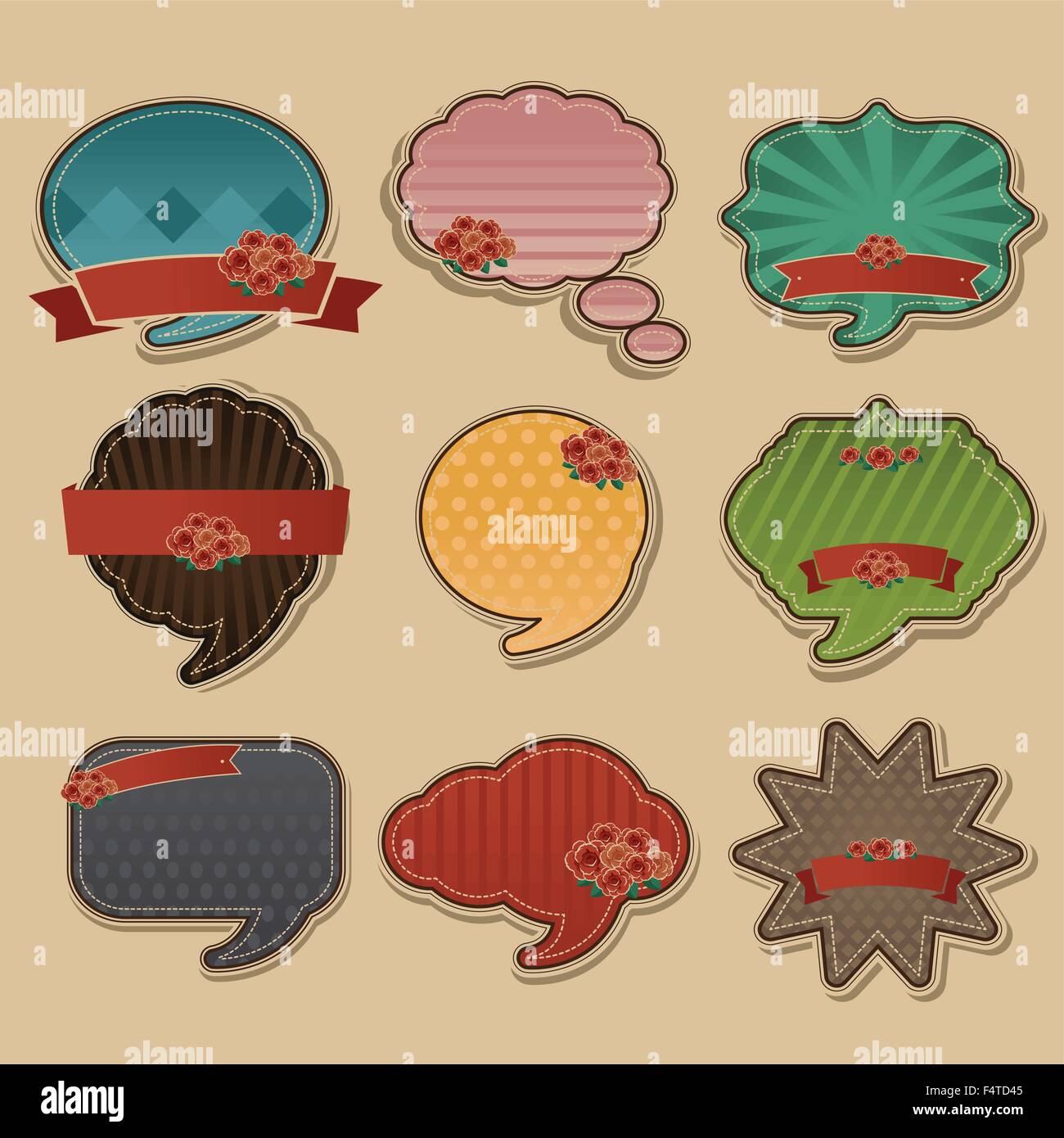 Eine Vektor-Illustration von Vintage Rede Blase designs Stock Vektor