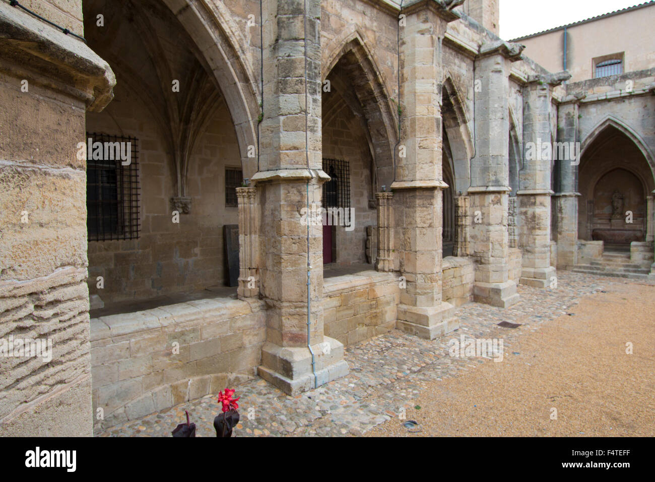Frankreich, Europa, Béziers, Languedoc-Roussillon, Hérault, Kirche, Kathedrale, Saint-Nazaire, Gothic, Kreuzgang, Innenhof Stockfoto