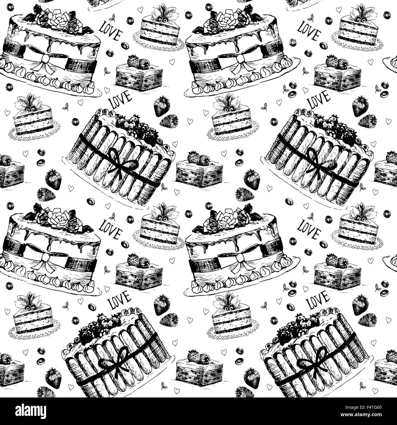 Handgezeichnete Liebe Symbole Stock Vektor