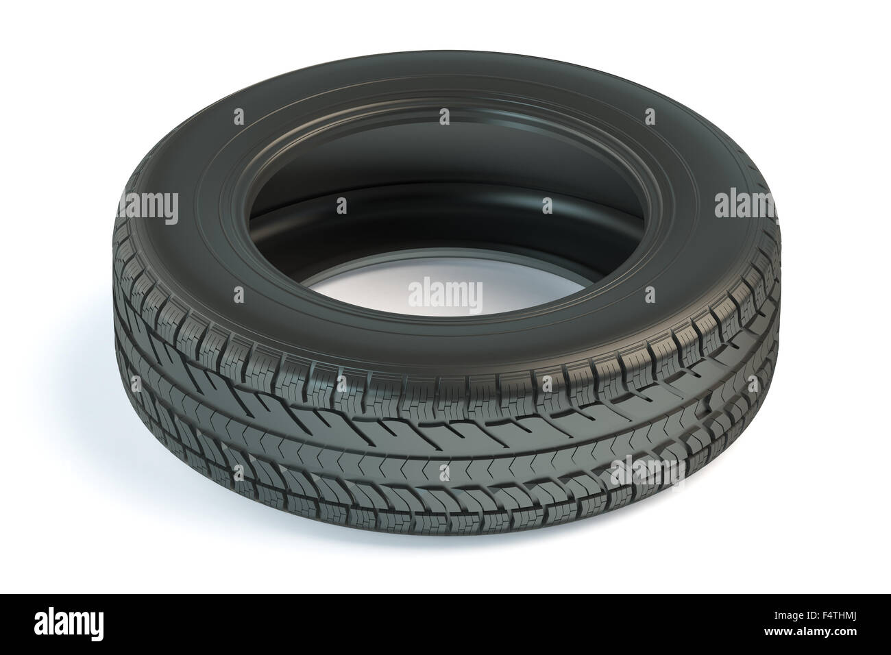 Kfz Reifen isoliert auf weißem Hintergrund Stockfoto