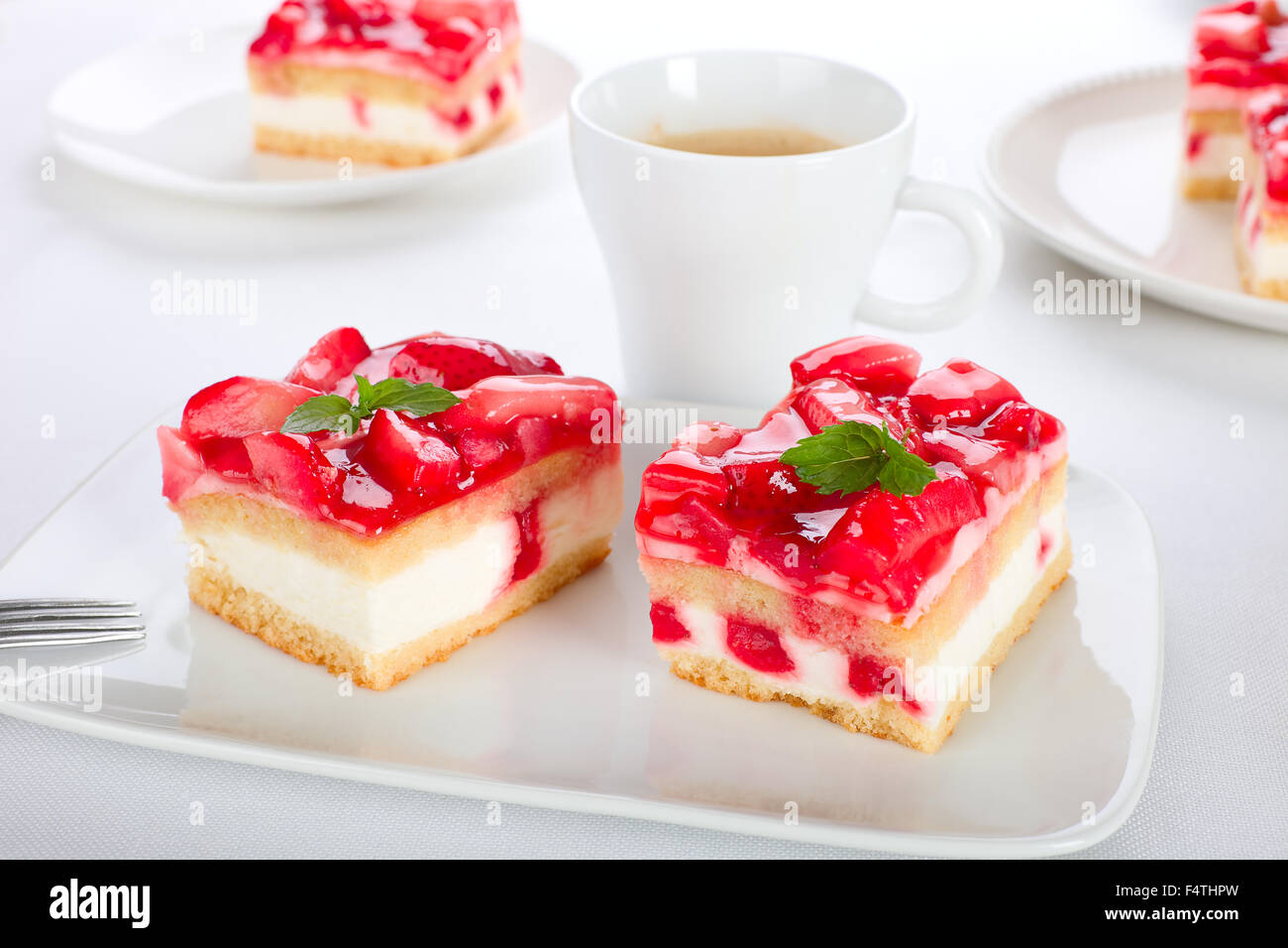 Erdbeer-Sahne-Torte Stockfoto