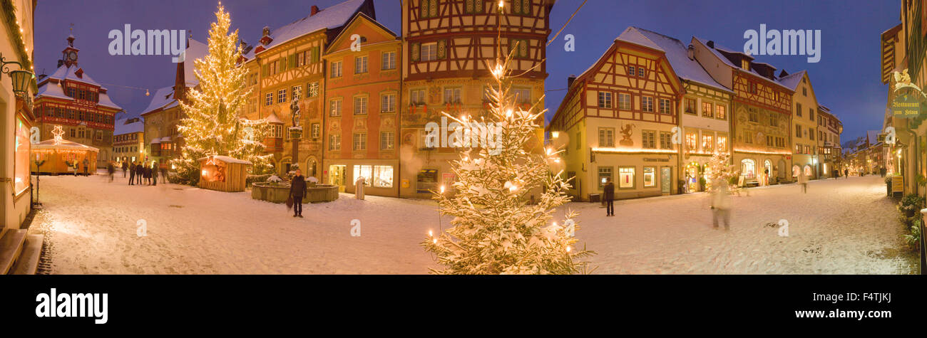 Winter, Stadt, Stein am Rhein, Stockfoto