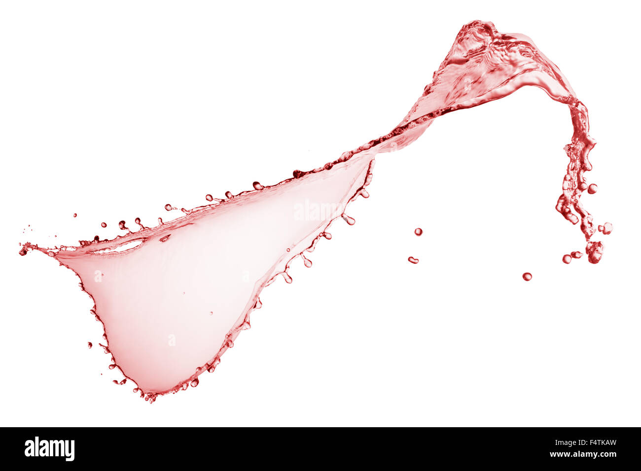 Rot Wein Splash auf dem weißen Hintergrund isoliert. Stockfoto
