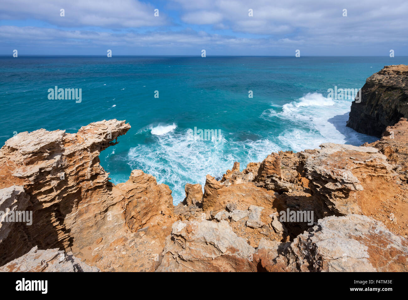 Cape Bridgewater, versteinerten Wald, Versteinerung, Australien, Victoria, Meer, Küste, Felsen, Klippe, versteinerte Holz, Wald, Stockfoto