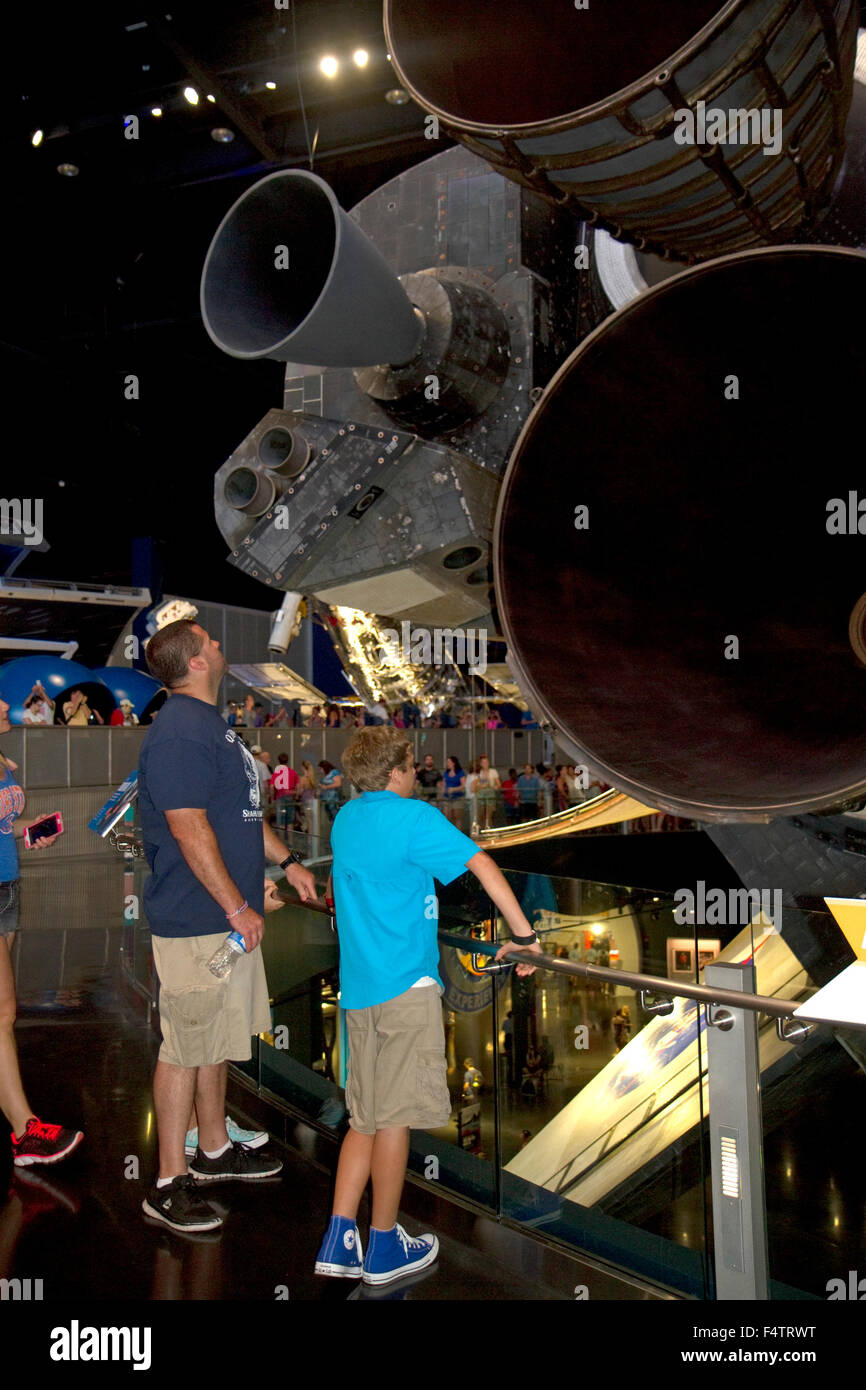Space Shuttle Atlantis Display an der John F. Kennedy Space Center, Merritt Insel, Florida, USA. Stockfoto