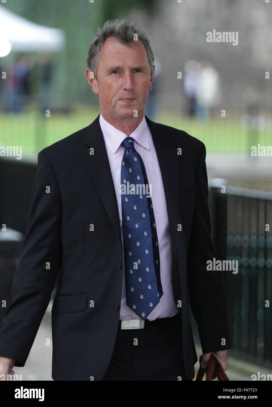 London, UK, 14. September 2015: Nigel Evans, konservative Wartungstafel in Westminster in London zu sehen Stockfoto