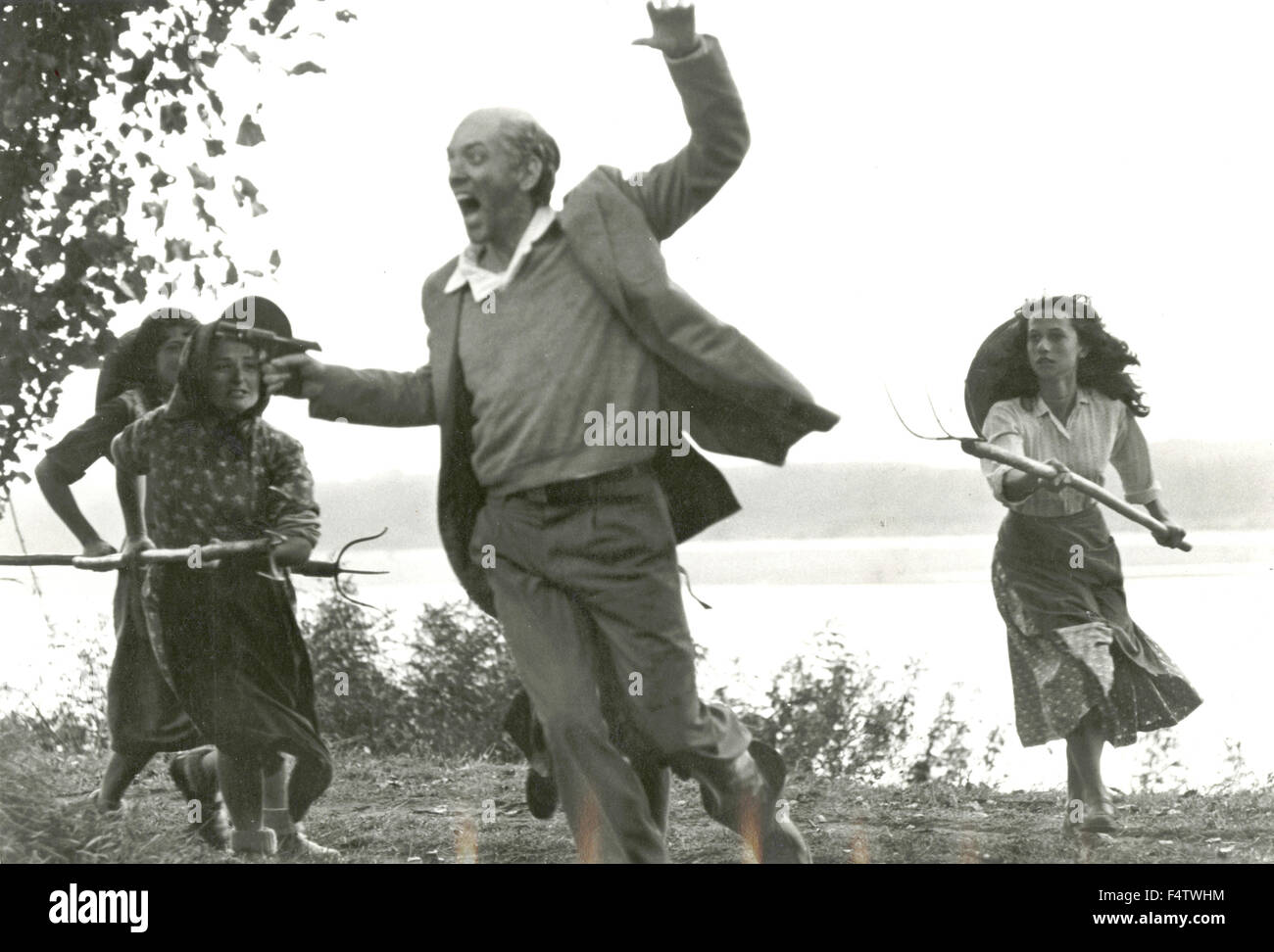Schauspieler Donald Sutherland in einer Szene aus "Novecento", Italien Stockfoto