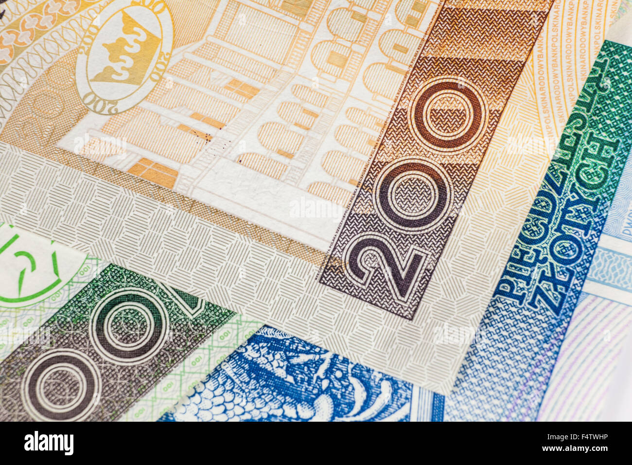 Polnisch, polnische Banknoten Stockfoto