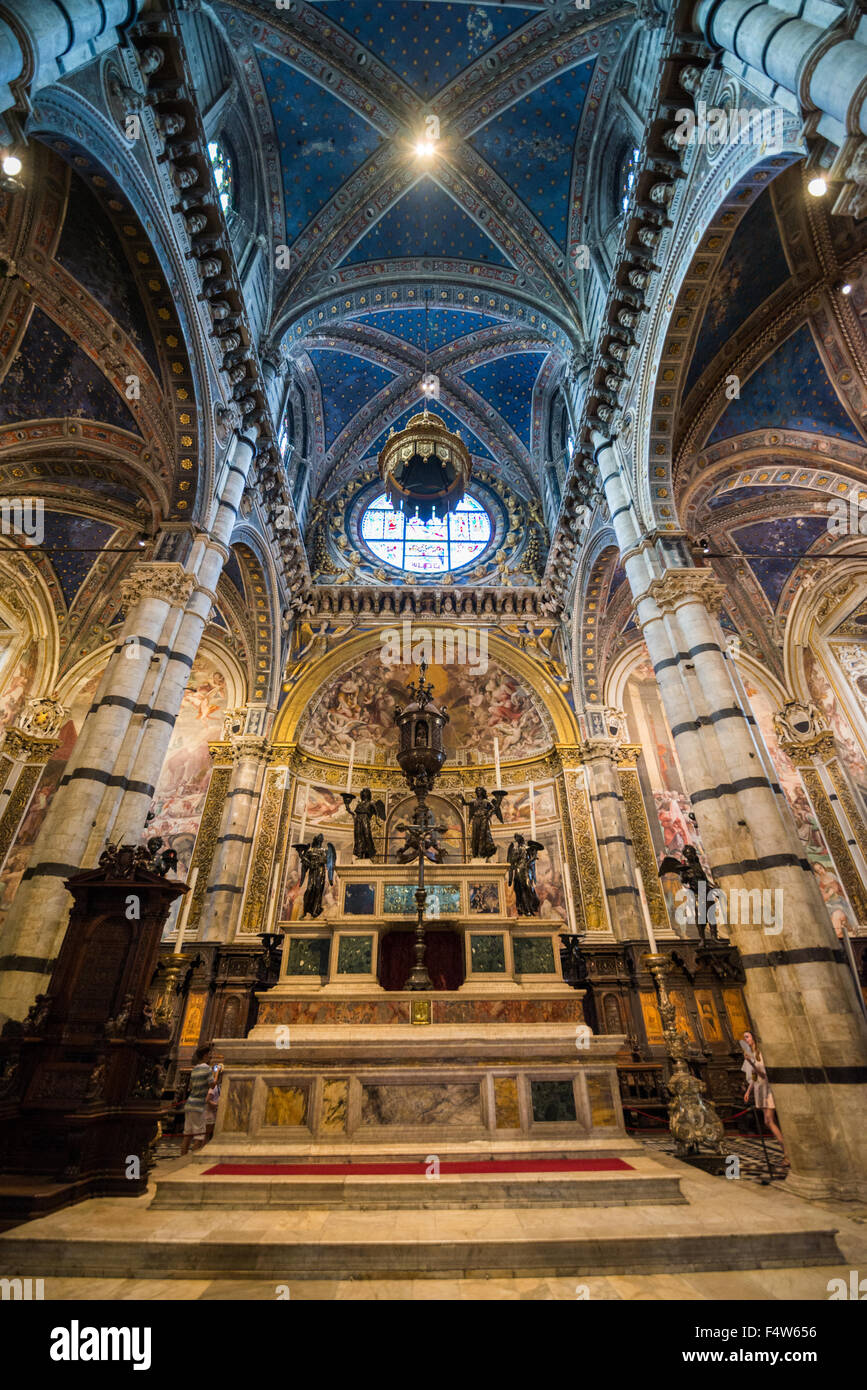 Kathedrale Innenräume von Siena, Toskana, Italien. Stockfoto