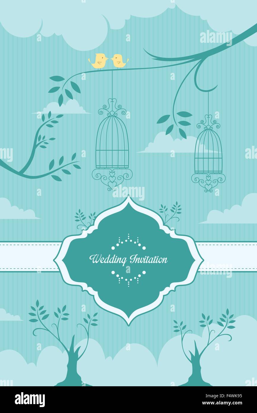 Eine Vektor-Illustration der Hochzeit Einladung design Stock Vektor