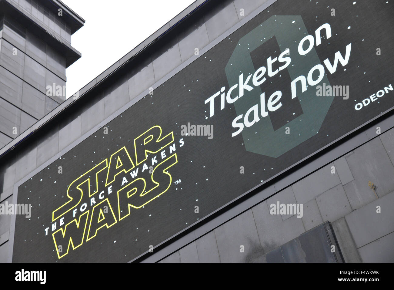 Star Wars Vorverkauf The Force Awakens Odeon Leicester Square in London Stockfoto