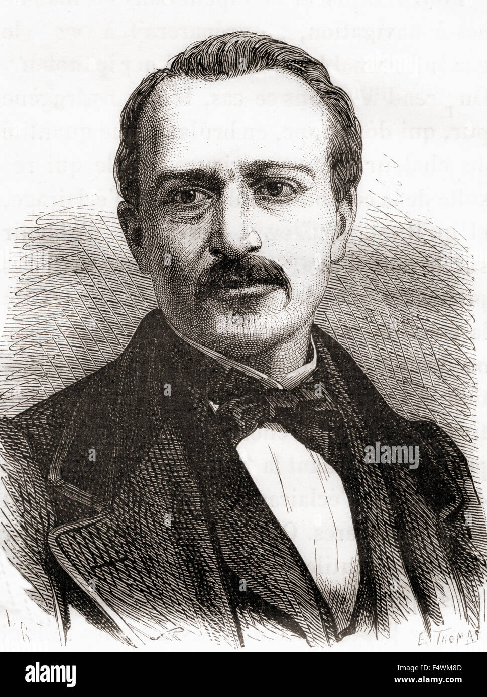 Jean Joseph Étienne Lenoir, aka Jean J. Lenoir, 1822 – 1900.   Belgischer Ingenieur, der den Verbrennungsmotor im Jahre 1858 entwickelt. Stockfoto