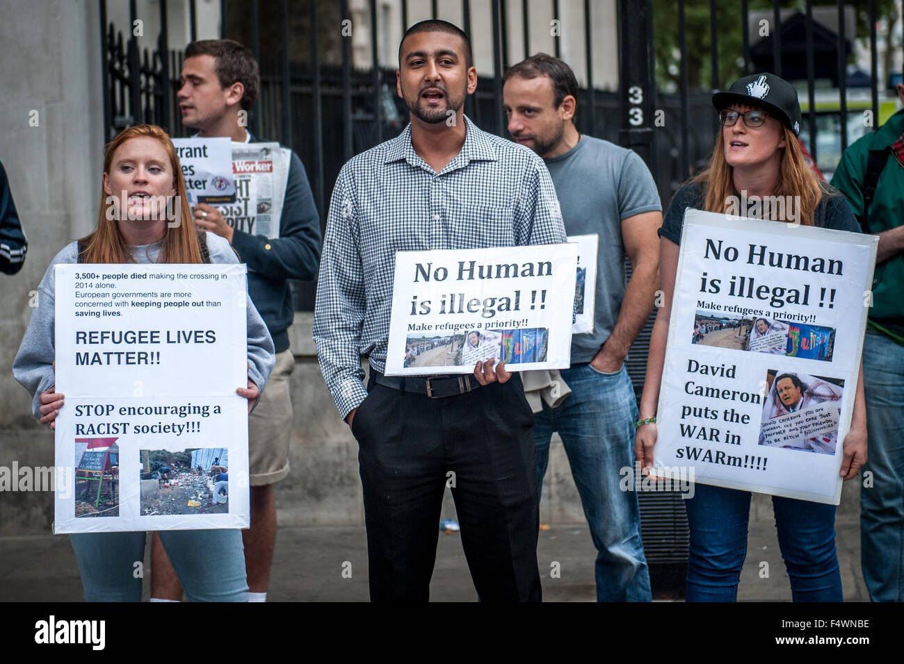 Kein Mensch ist Illegal Central London mit: Ansicht wo: London, Vereinigtes Königreich bei: 20. August 2015 Stockfoto