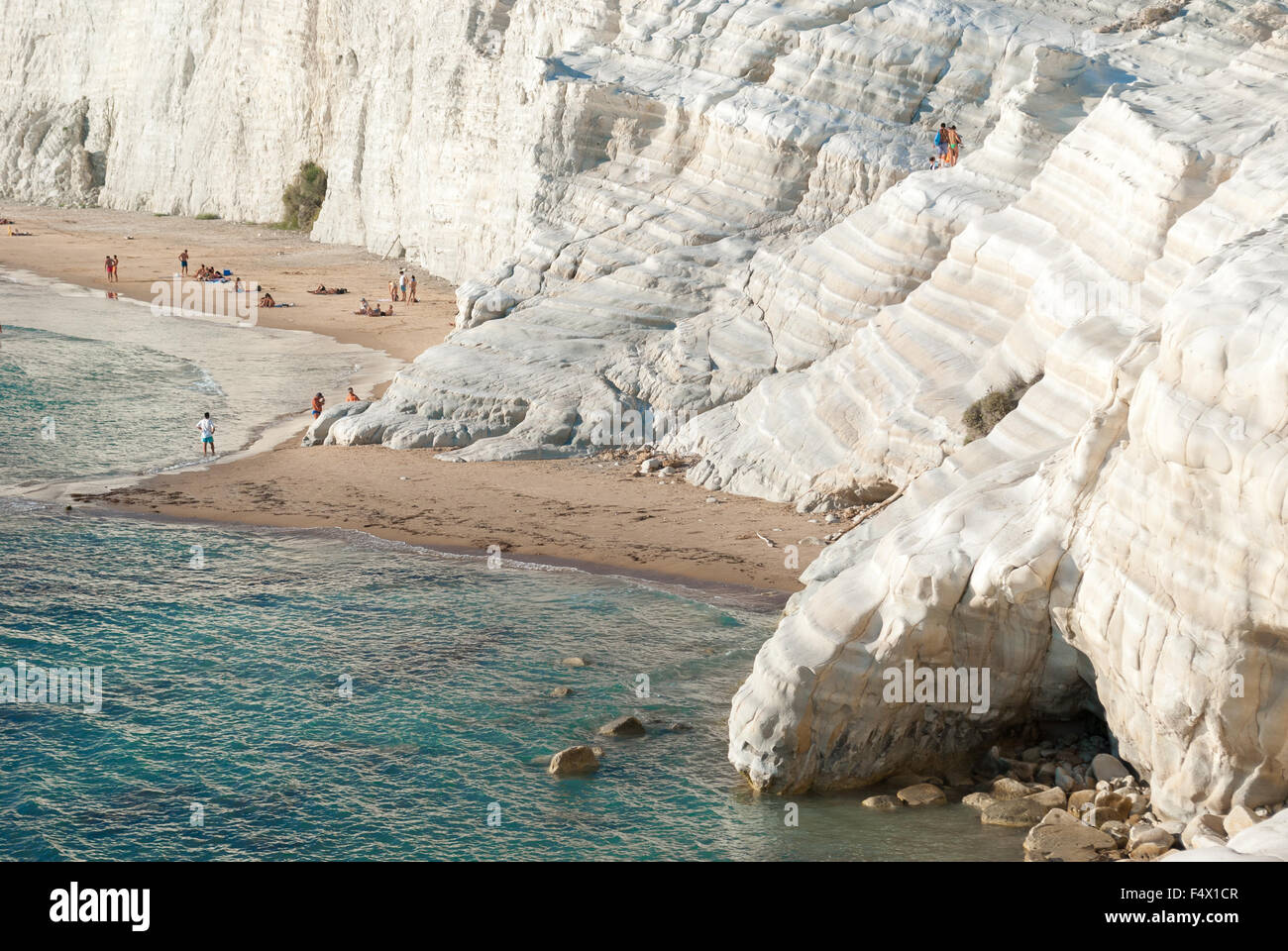 Die weiße Klippe namens "Scala dei Turchi" in Sizilien, in der Nähe von Agrigento Stockfoto