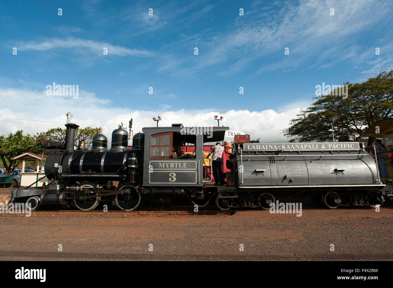 Sugar Cane Train. Maui. Hawaii. Alten Touristenzug, der durch die Schritte mit Zuckerrohr von Lahaina zu Ka'anapali führt. Su Stockfoto