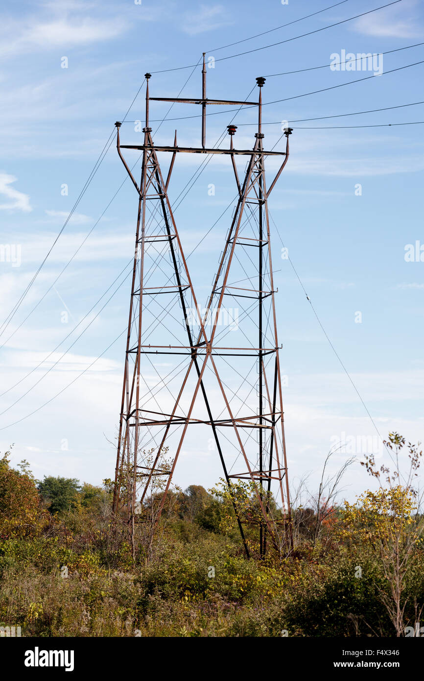 Eine seltene antike elektrische Turm noch im Einsatz in Saratoga County, New York State, USA Stockfoto