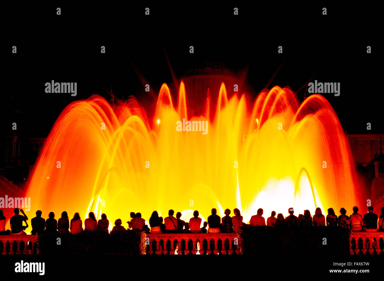 Magische Brunnen von Montjuïc. Barcelona, Katalonien, Spanien Stockfoto