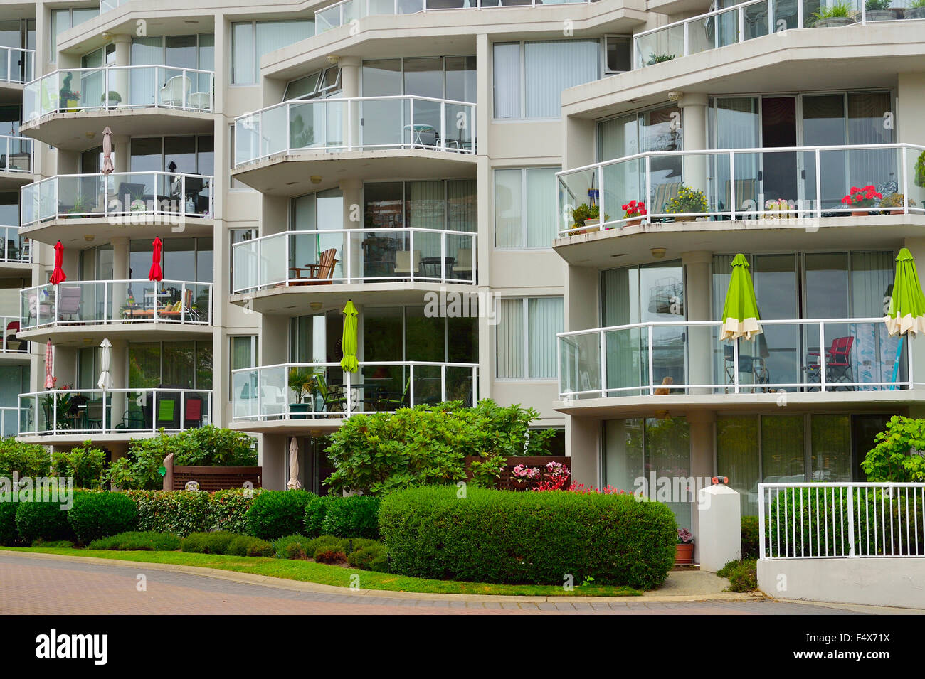 Eine Nahaufnahme der Abschnitt von Eigentumswohnungen Stockfoto