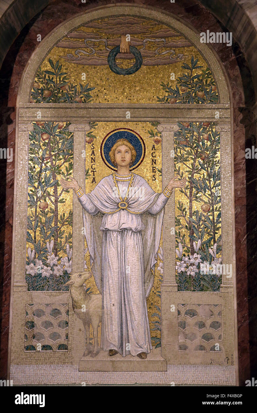 Mosaiken in der Krypta der Basilika di Santa Cecilia in Trastevere Stockfoto