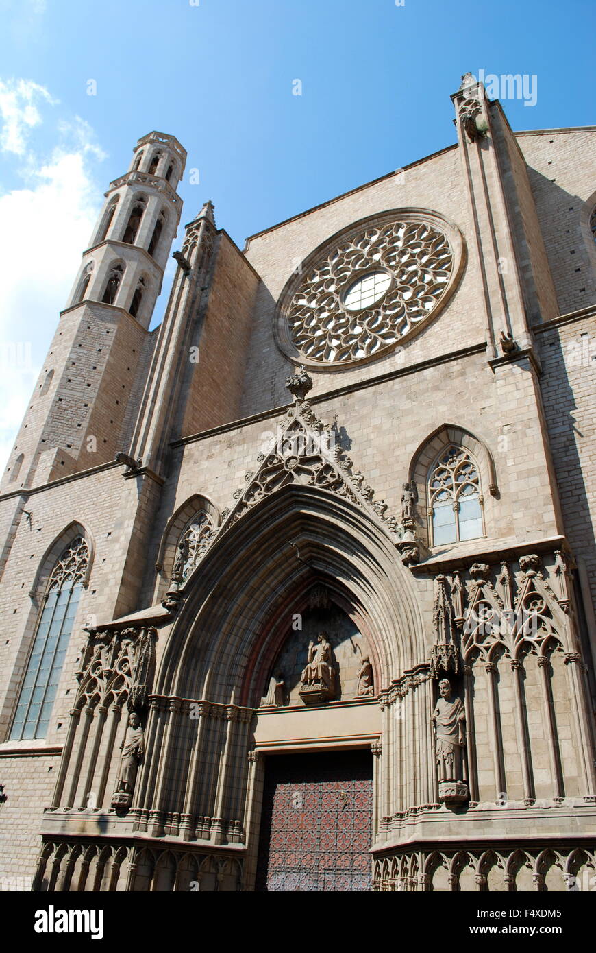 Gotische Kathedrale Santa Maria del mar in Barcelona, Spanien Stockfoto