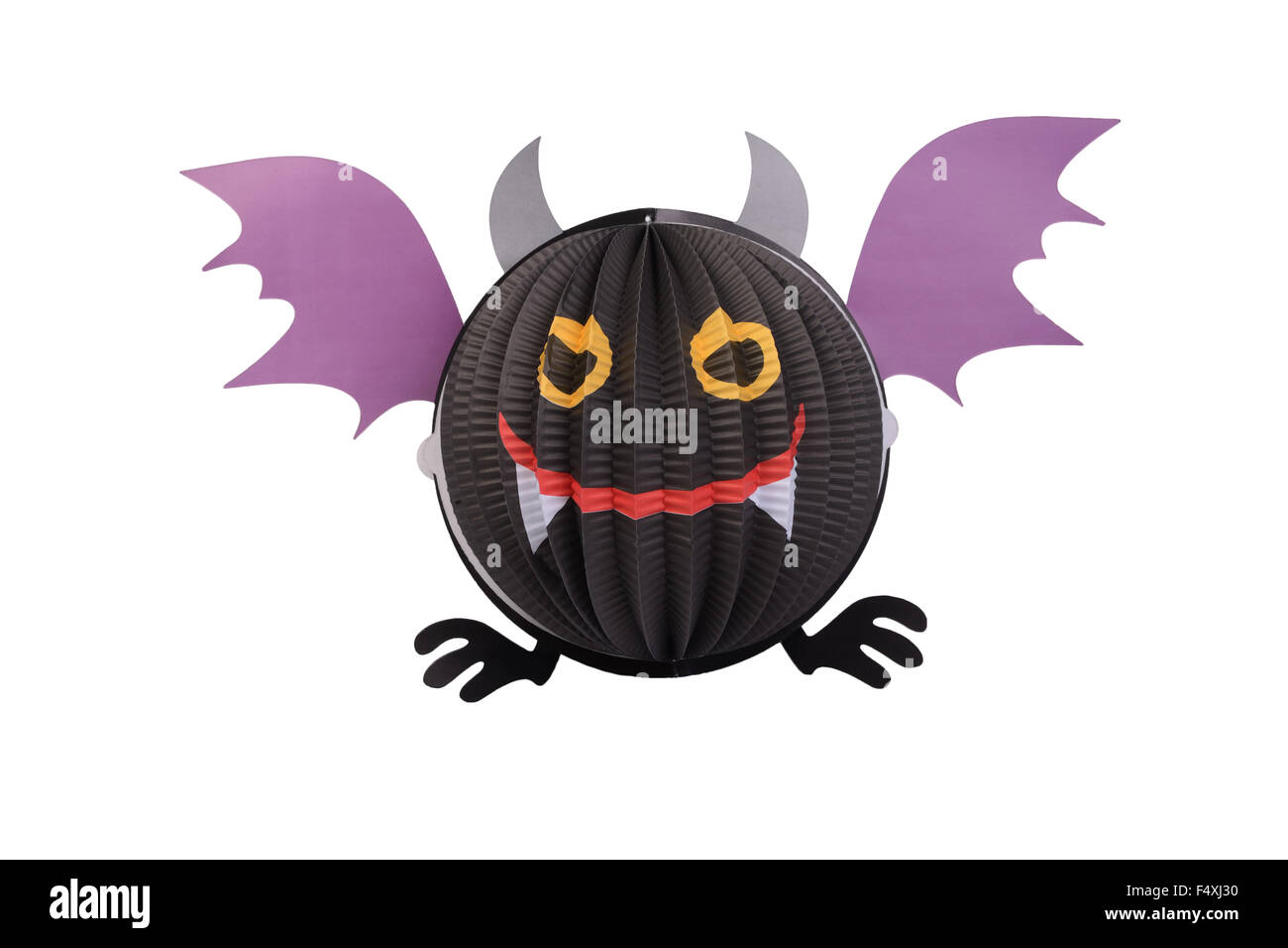 Teufel Fledermaus hängen mobile für Halloween Dekoration auf weißem Hintergrund. Stockfoto