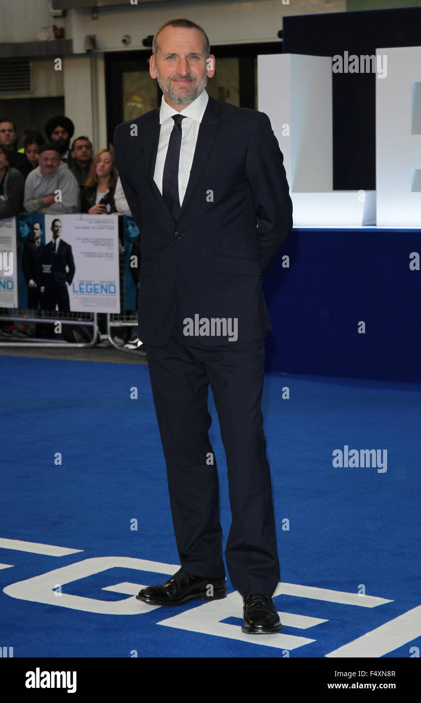 London, UK, 3. September 2015: Besucht Christopher Eccleston Legende - UK-Film-Premiere in London Stockfoto