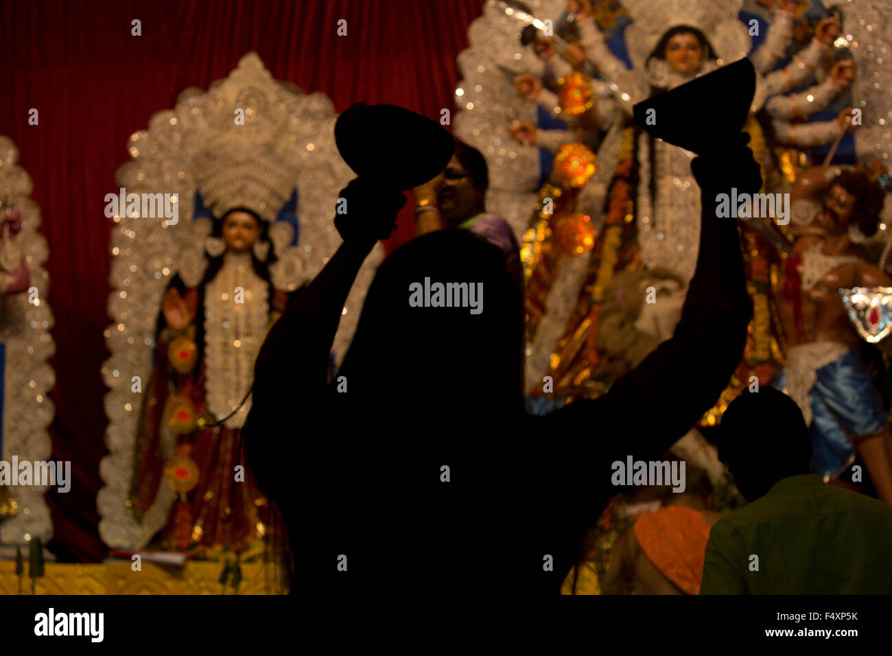 Durga Puja Festival in Indien gefeiert wird Stockfoto