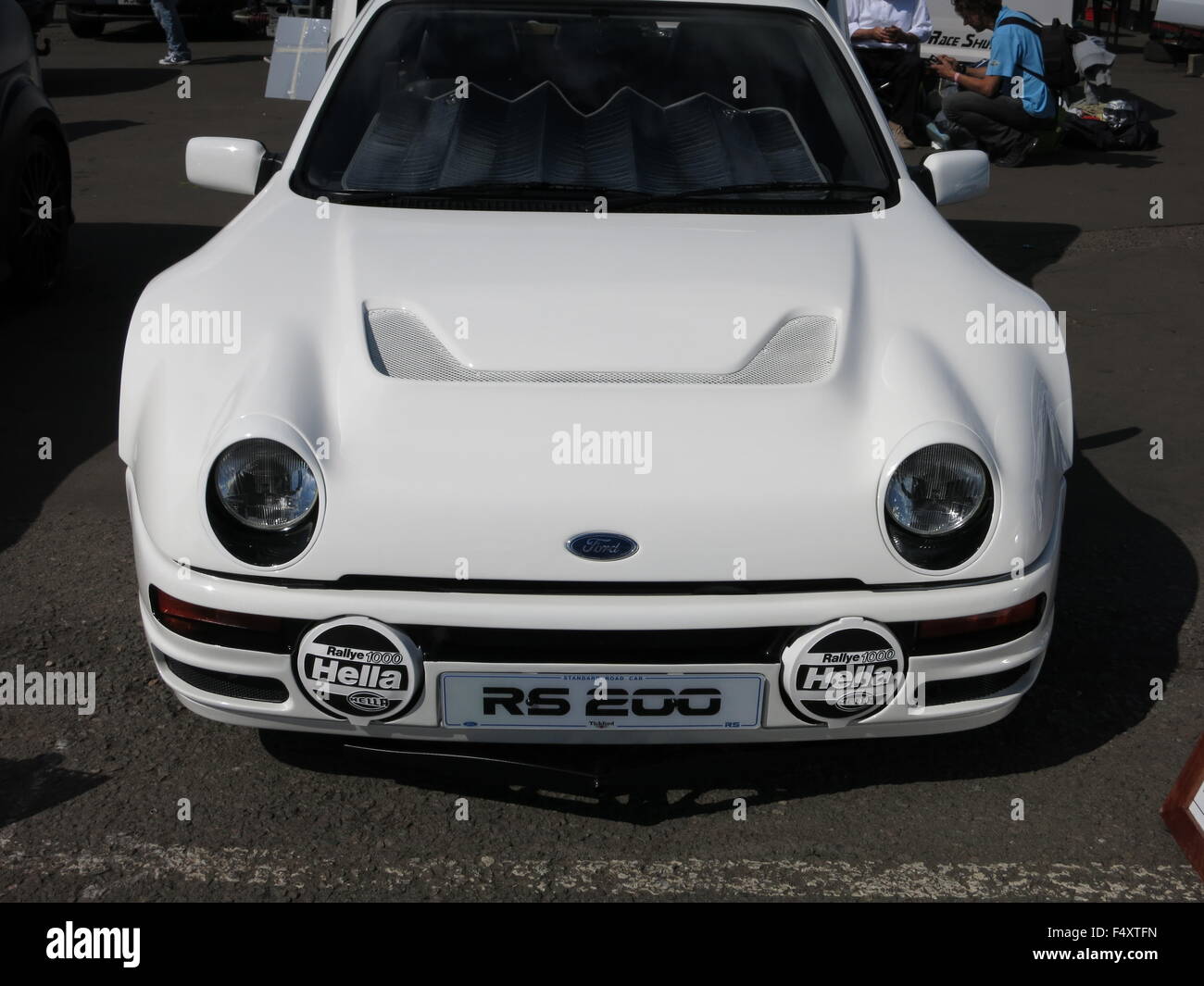 Ford RS 200-Straße Auto-concours Auto Show in Donnington Park Circuit - Anzeigen vor dem Auto Stockfoto