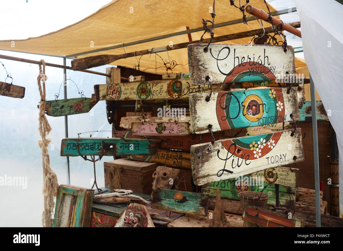 Punta Arabi, Hippiemarkt in Es Canar auf Ibiza Stockfoto