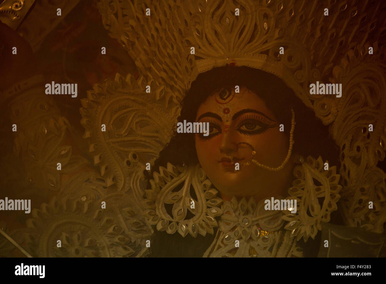 Durga Puja Festival in Indien gefeiert wird Stockfoto