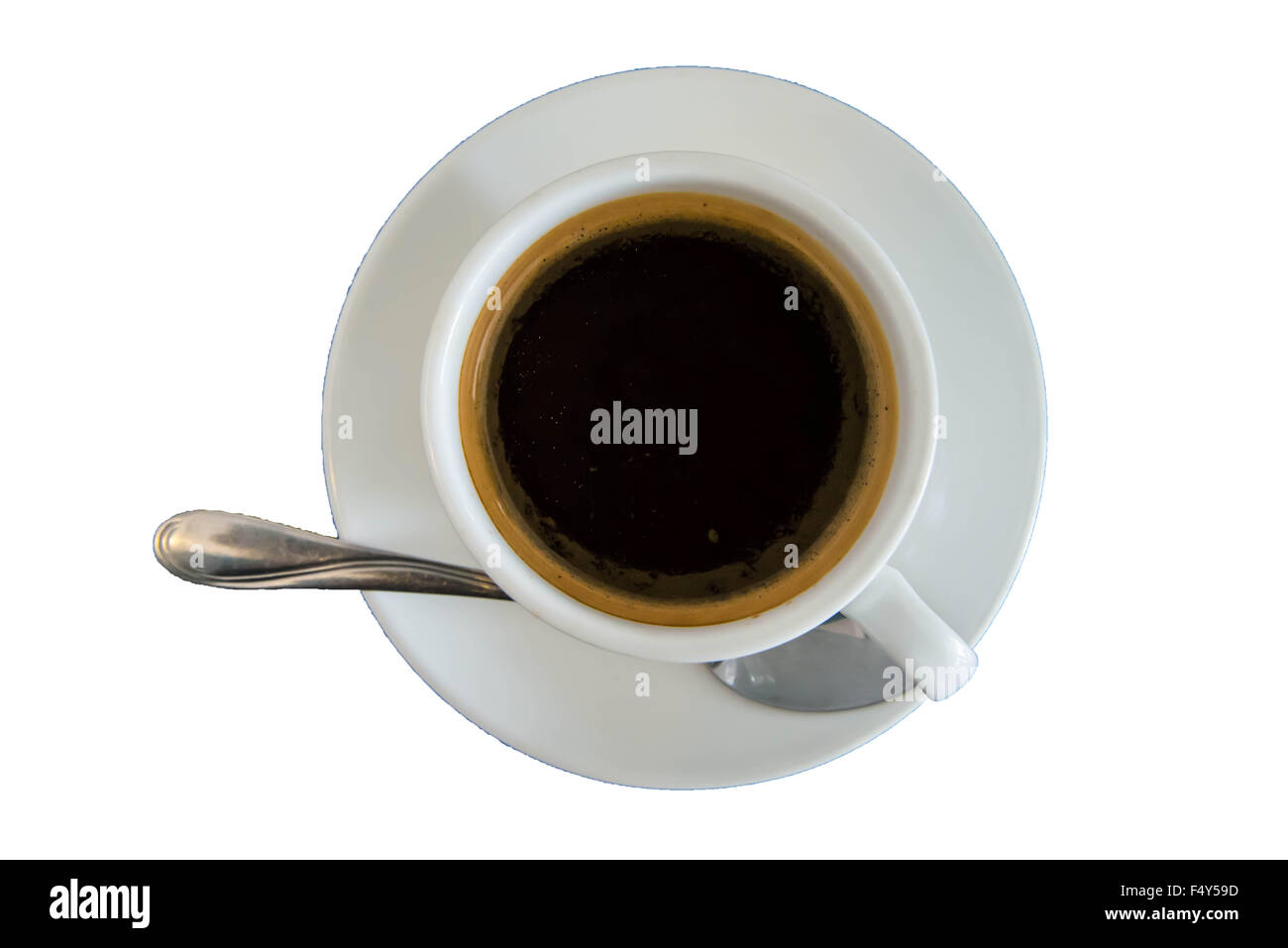 Schwarzer Kaffee im weißen Tasse auf weißem Hintergrund. Isolieren Stockfoto