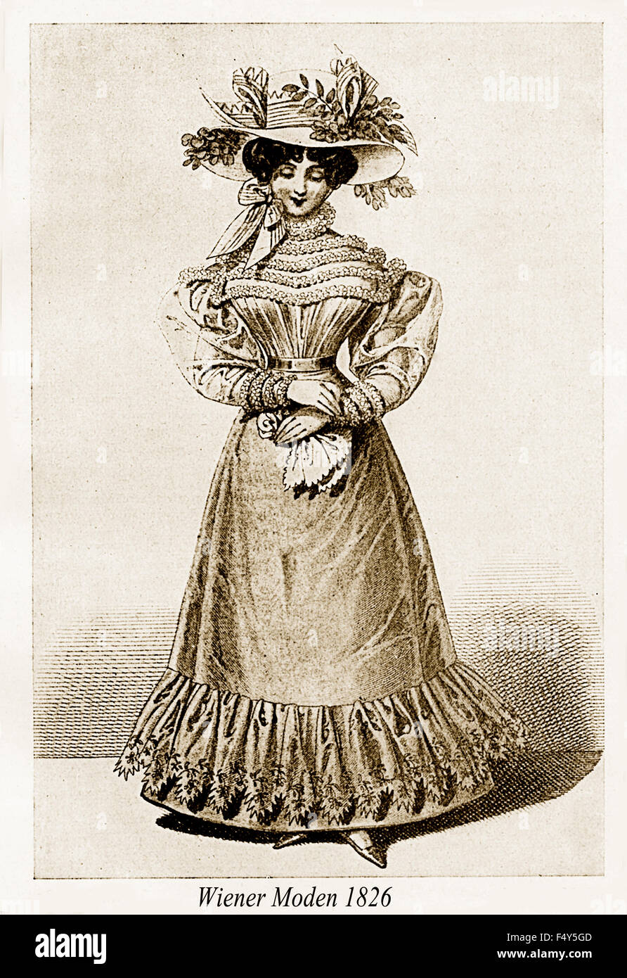 Vintage-Mode dargestellt, Wiener Moden, Vienna 1826 Stockfoto