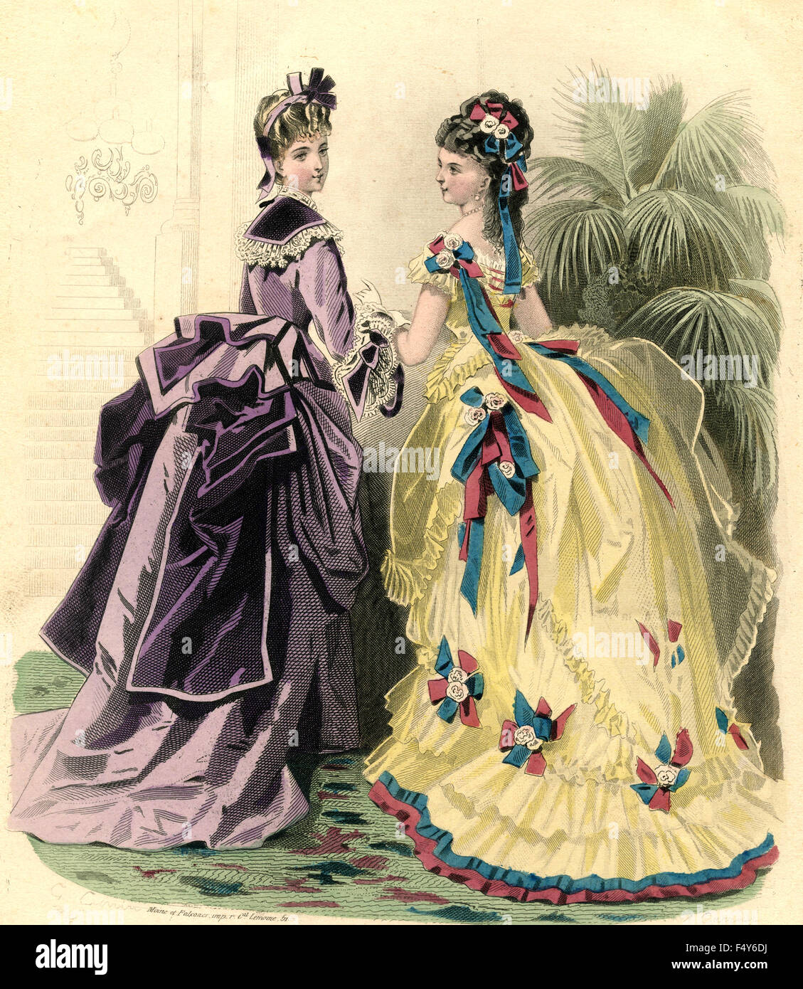 Mode-Illustration: Französin am Ende des 1800 Stockfoto