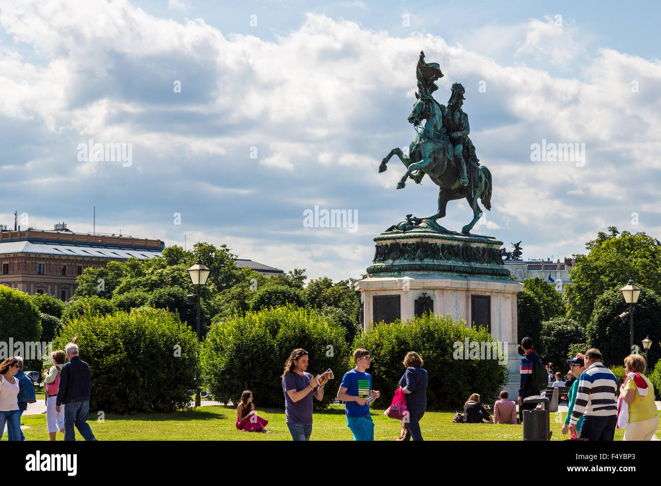 Wien - 22 Juli: Denkmal zu Ehren Erzherzog Charles von Österreich (Erzherzog Karl) in Wien am 22. Juli 2013 in Wien, Aust Stockfoto