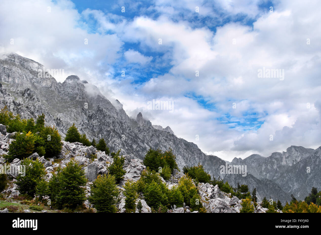 Albanische hohe Gebirge Nord Alpen Tropoja Valbona-Tal Stockfoto