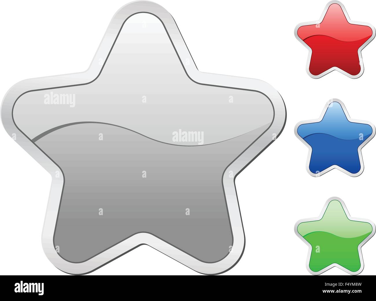 Stern-Symbole Satz isoliert auf einem weißen Hintergrund. Vektor-Illustration. Stock Vektor