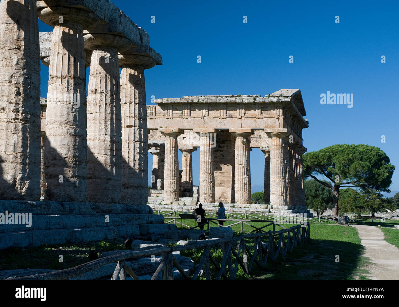 Tempel in Paestum, Cilento-Küste, Italien Stockfoto