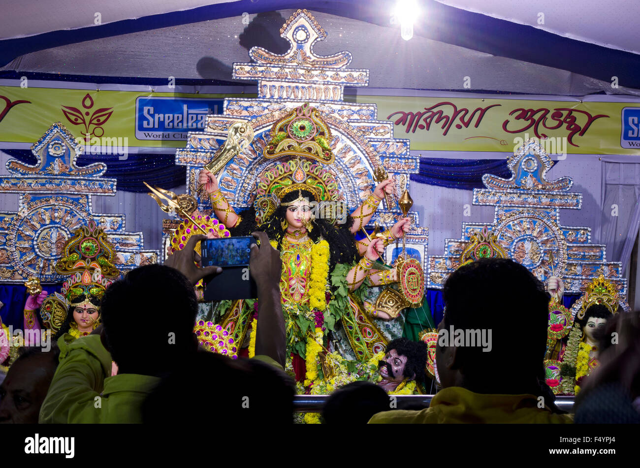 Durga Puja in Chennai, Madras, Tamil Nadu, Indien, Asien Stockfoto