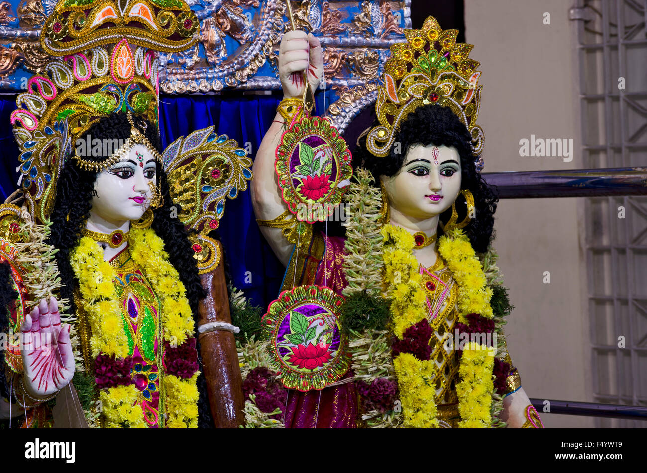 Durga Puja in Chennai, Madras, Tamil Nadu, Indien, Asien Stockfoto