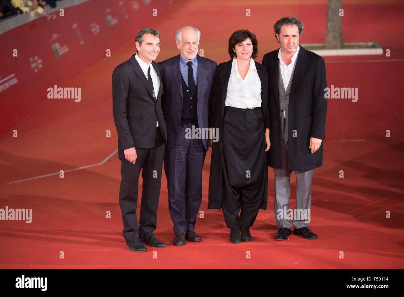 Toni Servillo, Carlo Verdone, Paola Cortellesi, Paolo Sorrentino am roten Teppich bei Roma Film Festival 2015 Stockfoto