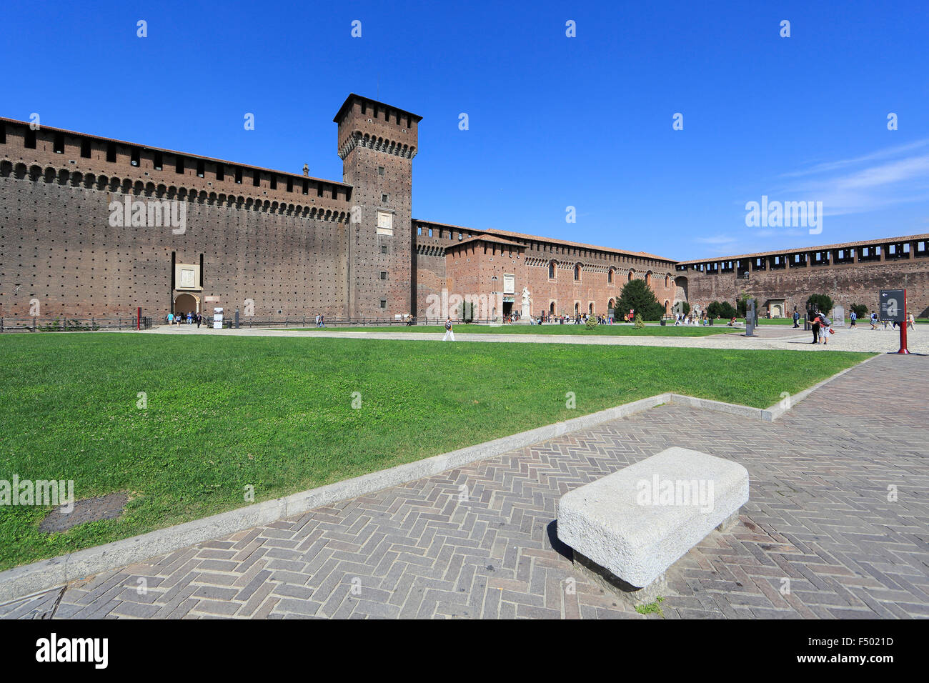 Castello Sforzesco, Cortile Delle Armi, Milano, Mailand, Lombardei, Lombardei, Italien Stockfoto