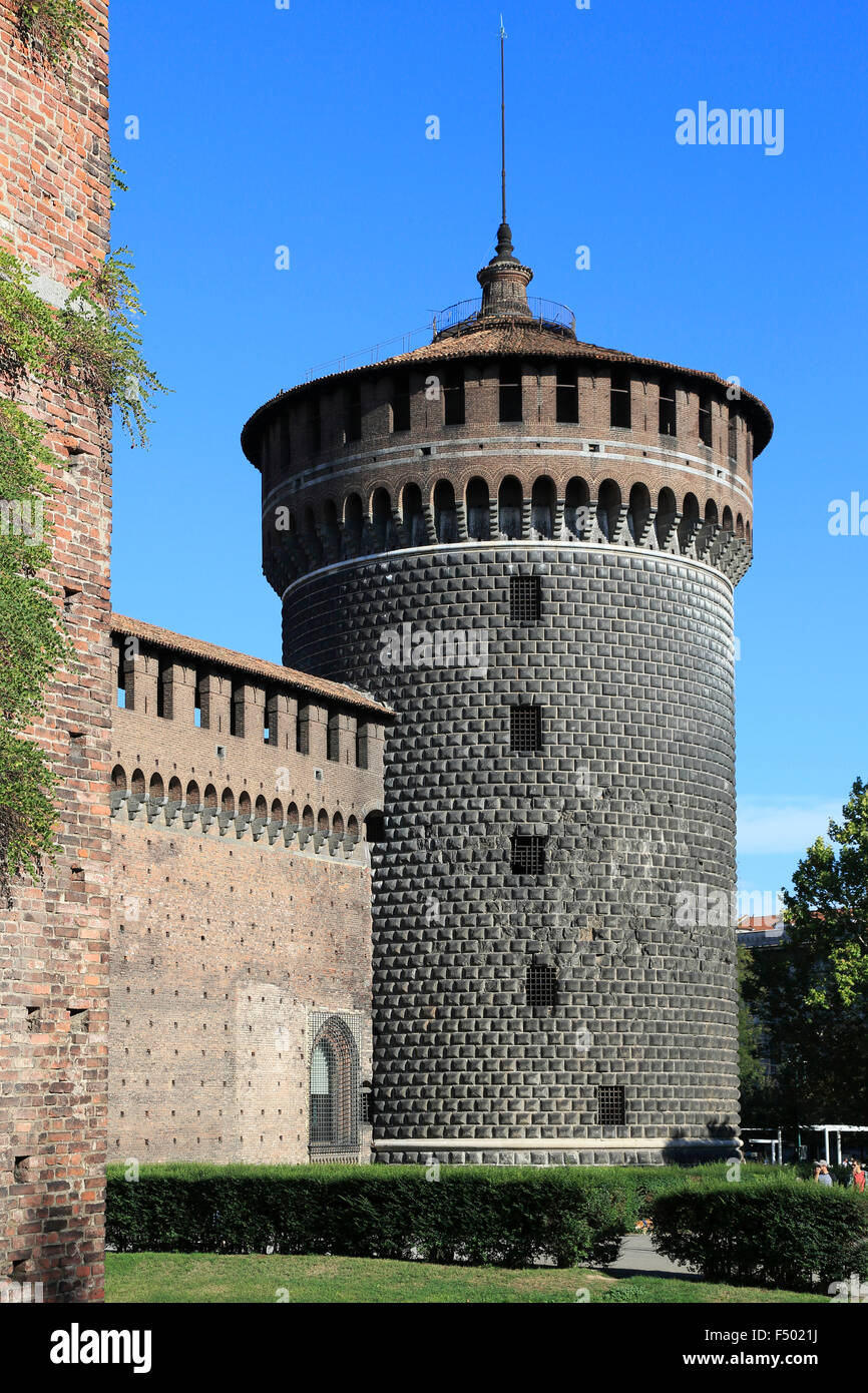 Castello Sforzesco, Mailand, Mailand, Lombardei, Lombardei, Italien Stockfoto