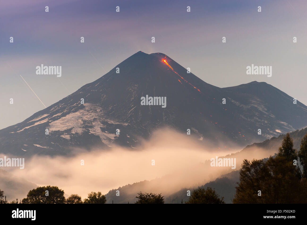 Volcan LLaima, Novene Region De La Araucania, Chile. Vulkan LLaima Stockfoto