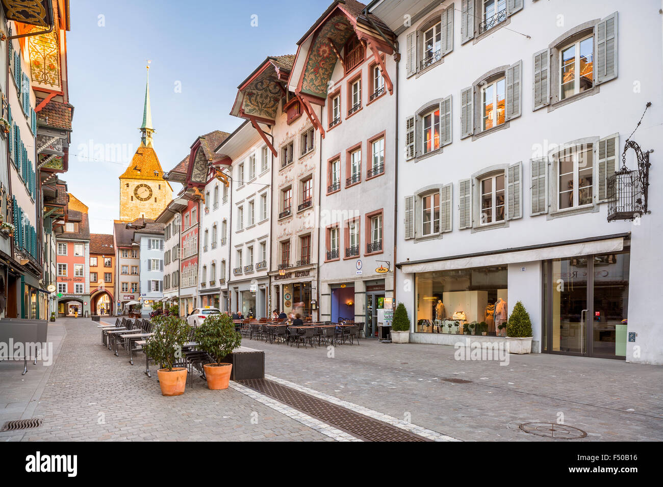 Altstadt Aarau, Kanton Aargau, Schweiz. Stockfoto