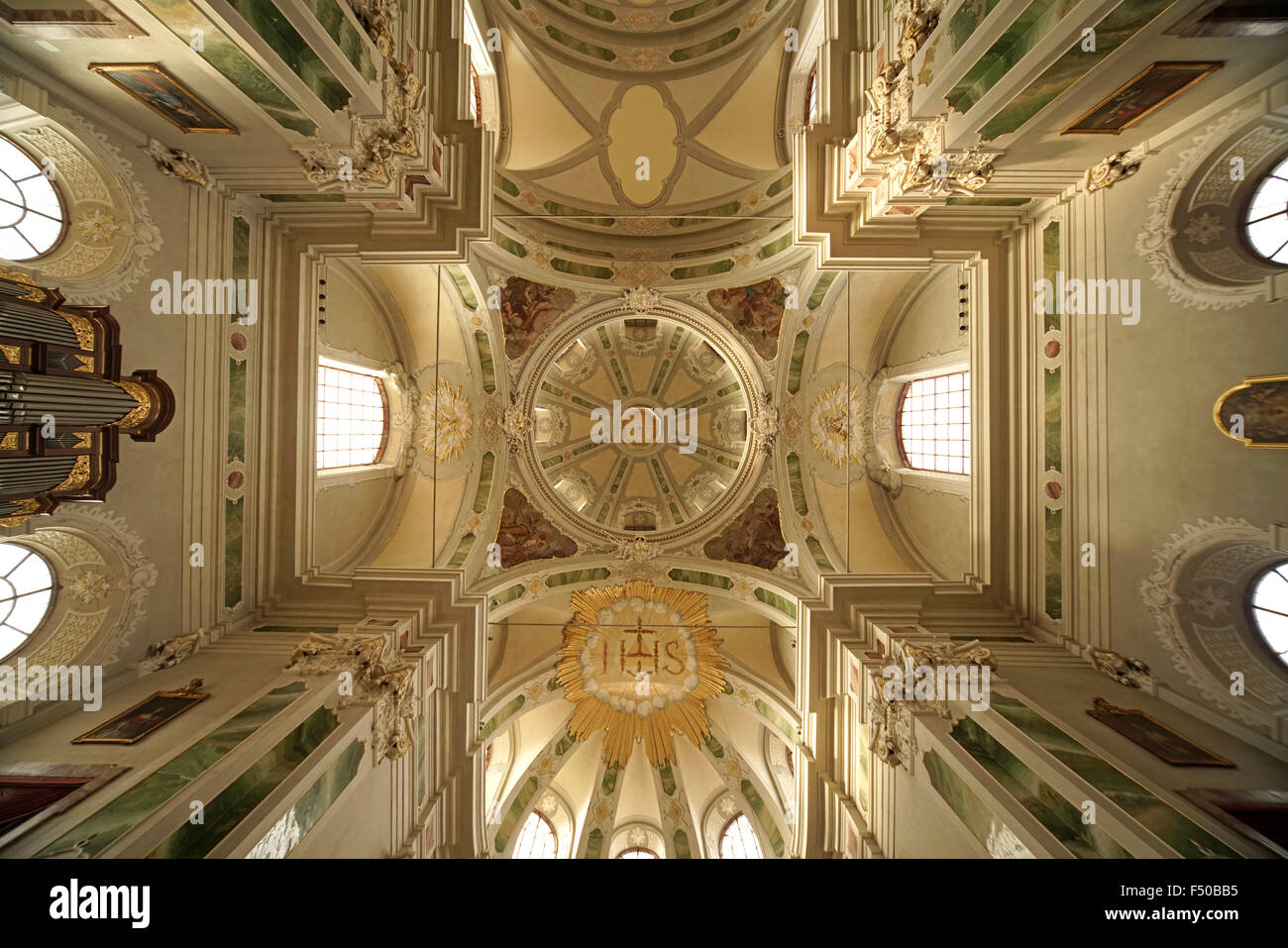 Decke der Jesuitenkirche in Mannheim, Baden-Württemberg, Deutschland, Europa Stockfoto