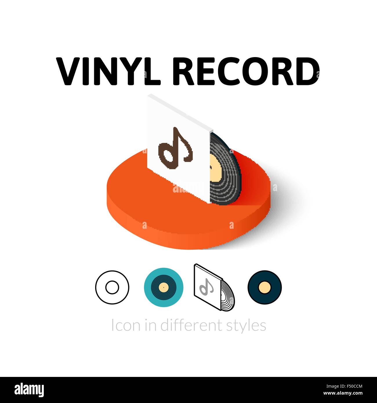 Vinyl Aufnahmesymbol im anderen Stil Stock Vektor