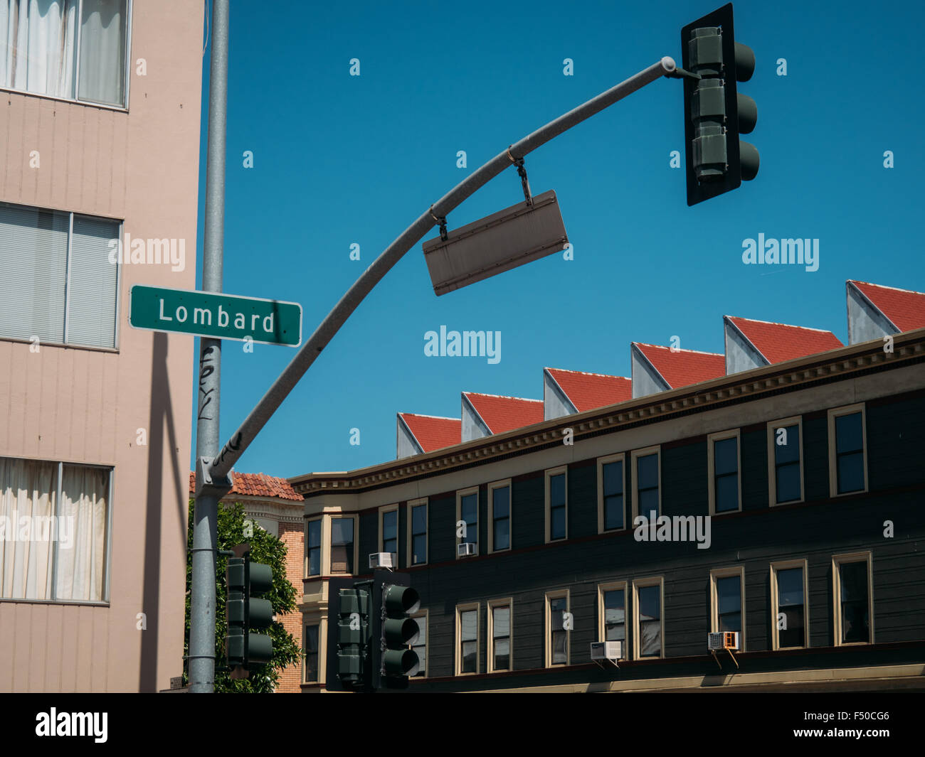 Lombard Street in San Francisco Stockfoto