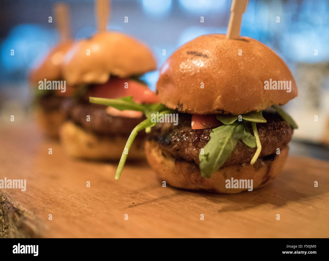 Mini-Schieberegler Burger Stockfoto